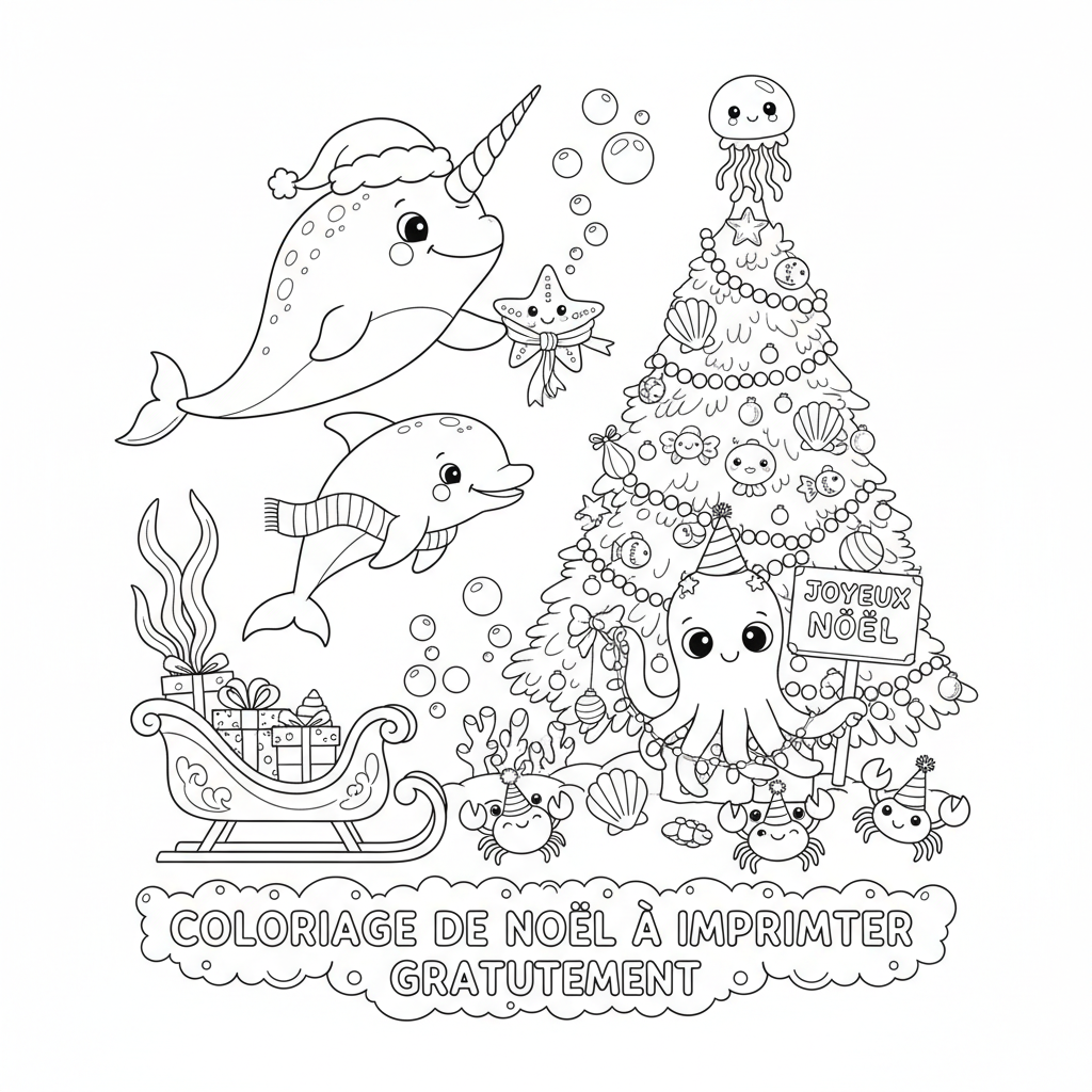Coloriage coloriage de noël à imprimer gratuitement 2