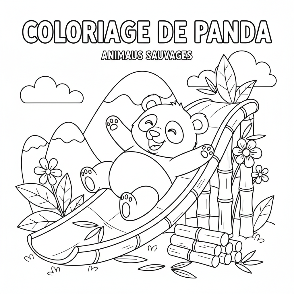 Coloriage coloriage de panda 5
