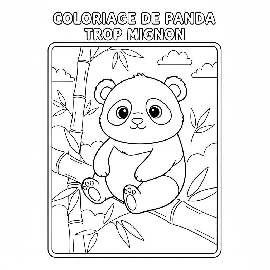 Dessins de coloriage de panda trop mignon a imprimer gratuit