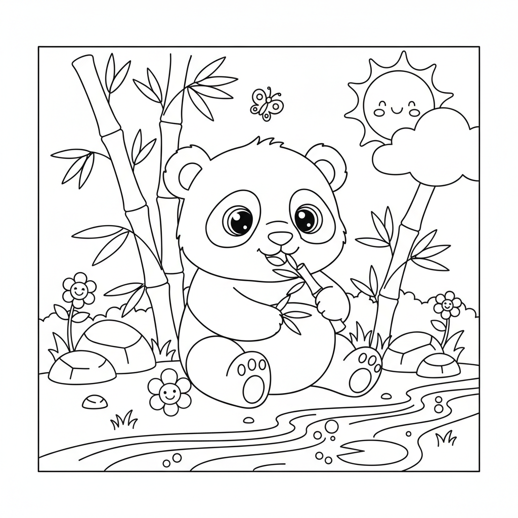 Coloriage coloriage de panda trop mignon a imprimer 3