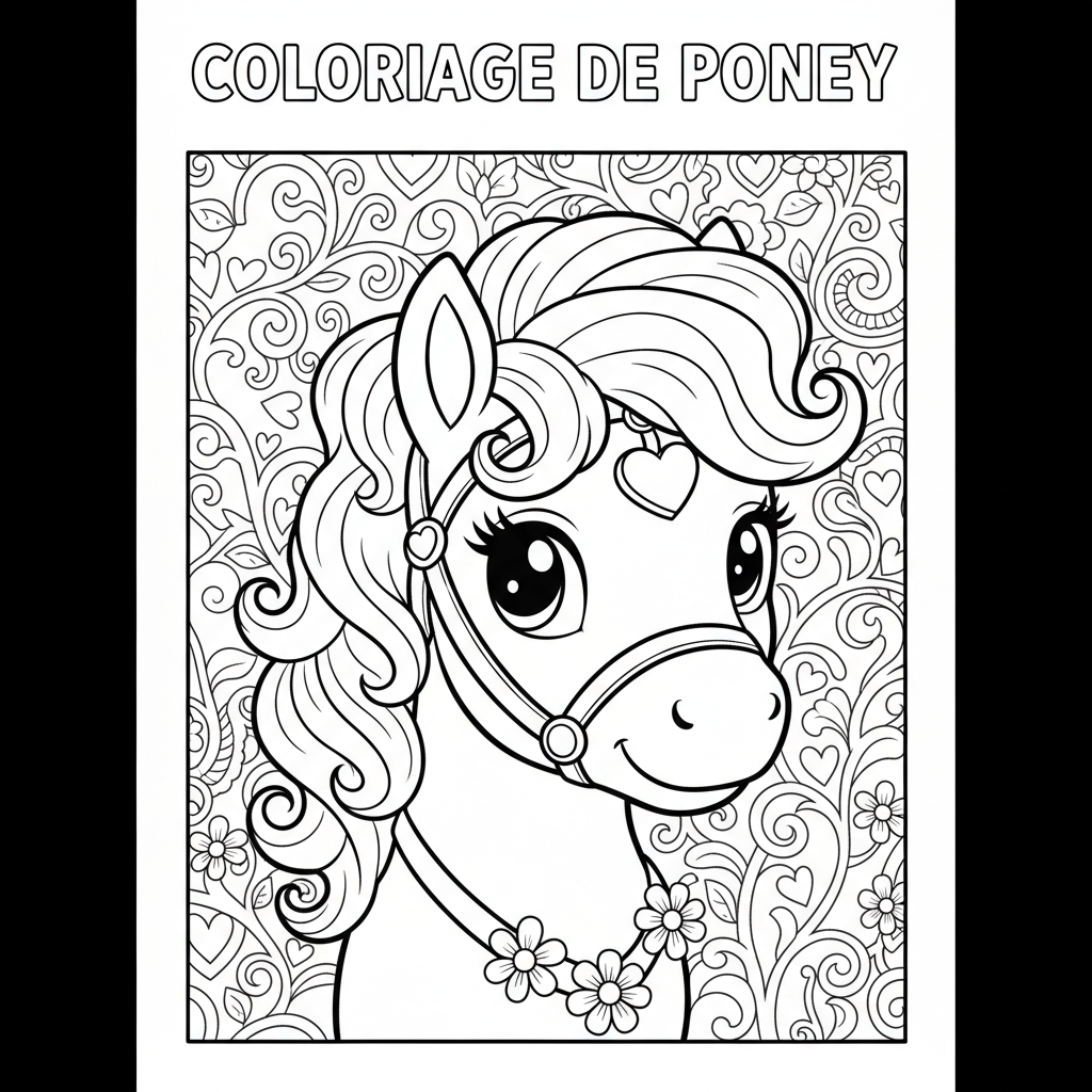 Coloriage coloriage de poney 4