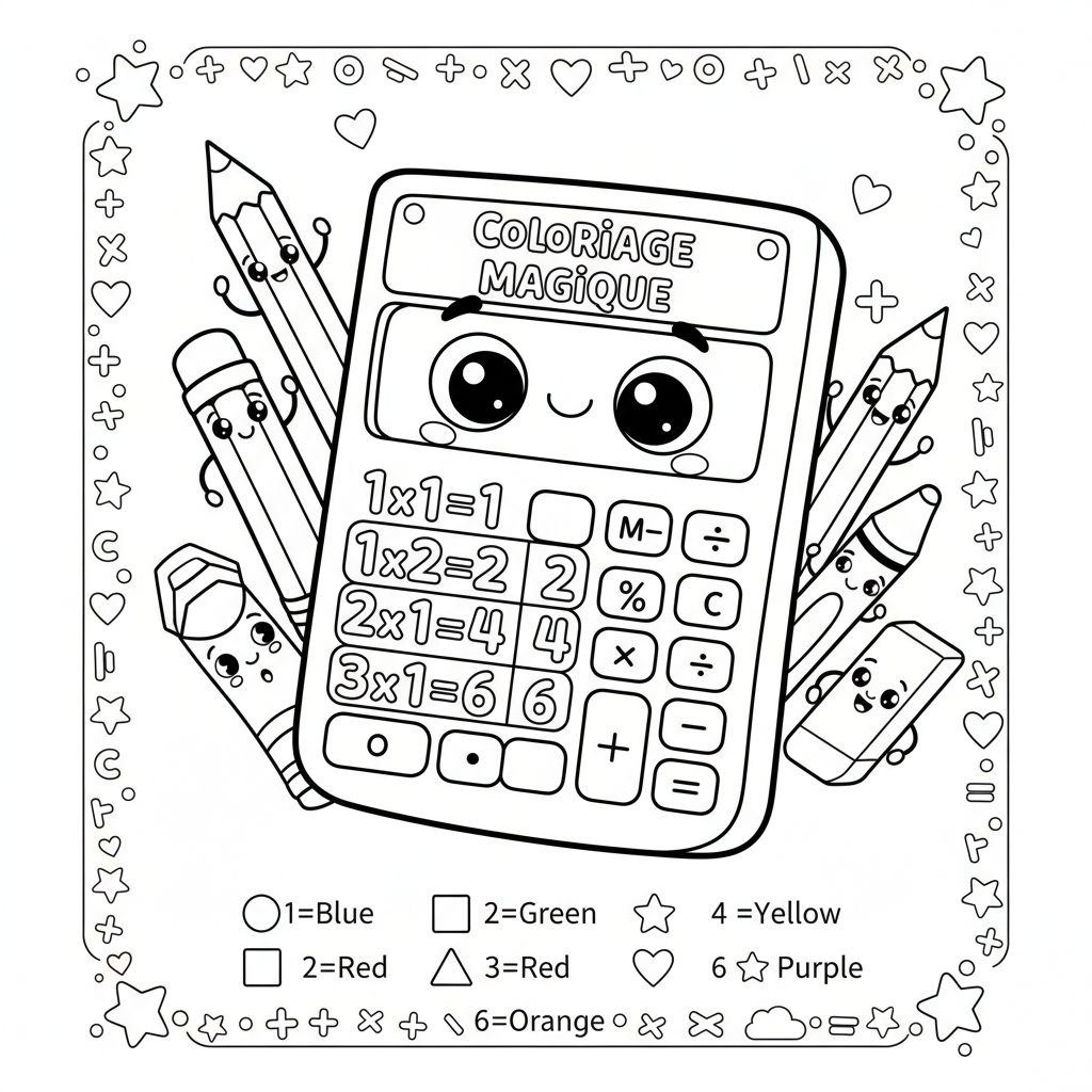 Coloriage coloriage de table de multiplication