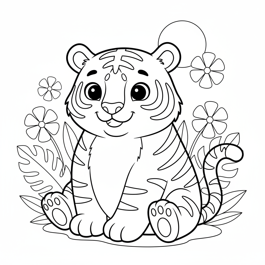 Coloriage Coloriage De Tigre Gratuit à Imprimer