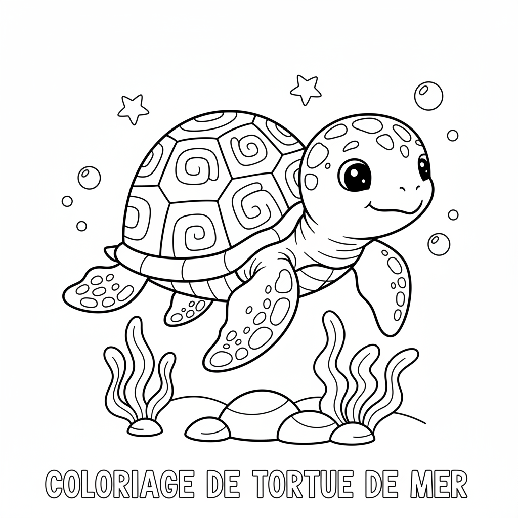 Coloriage coloriage de tortue de mer 1