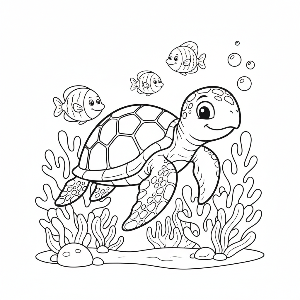 Coloriage coloriage de tortue de mer 3