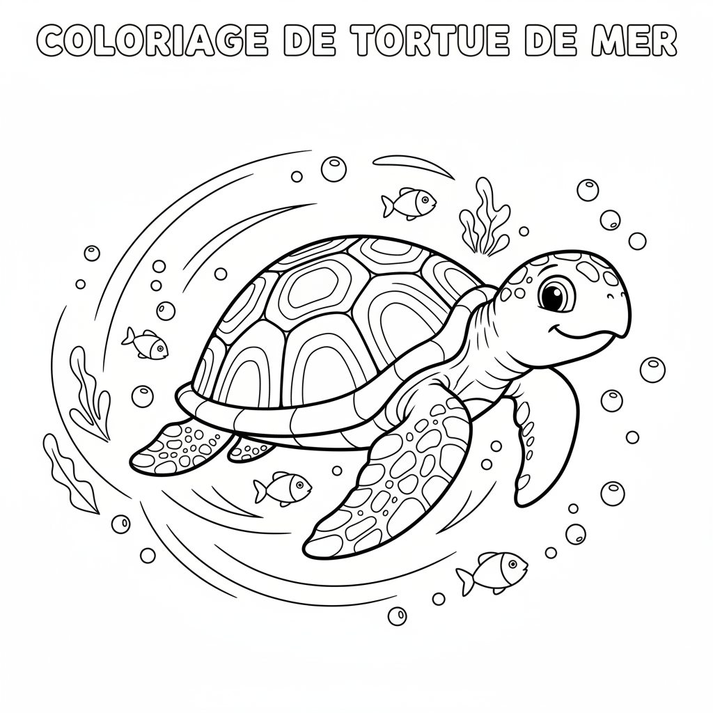 Coloriage coloriage de tortue de mer 5