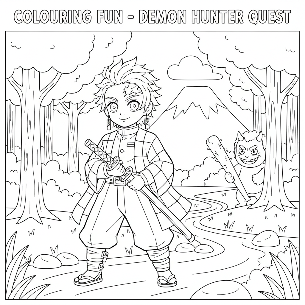 Coloriage coloriage demon slayer 3