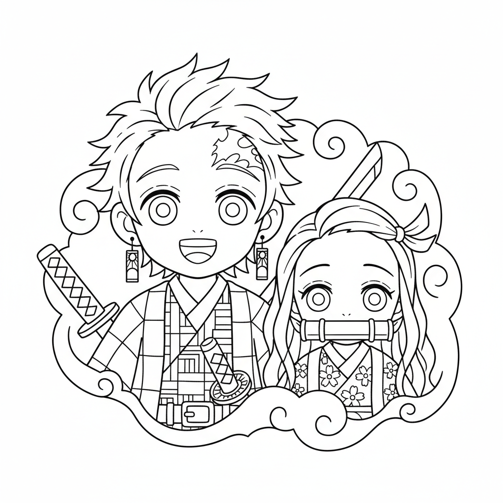 Coloriage coloriage demon slayer 4