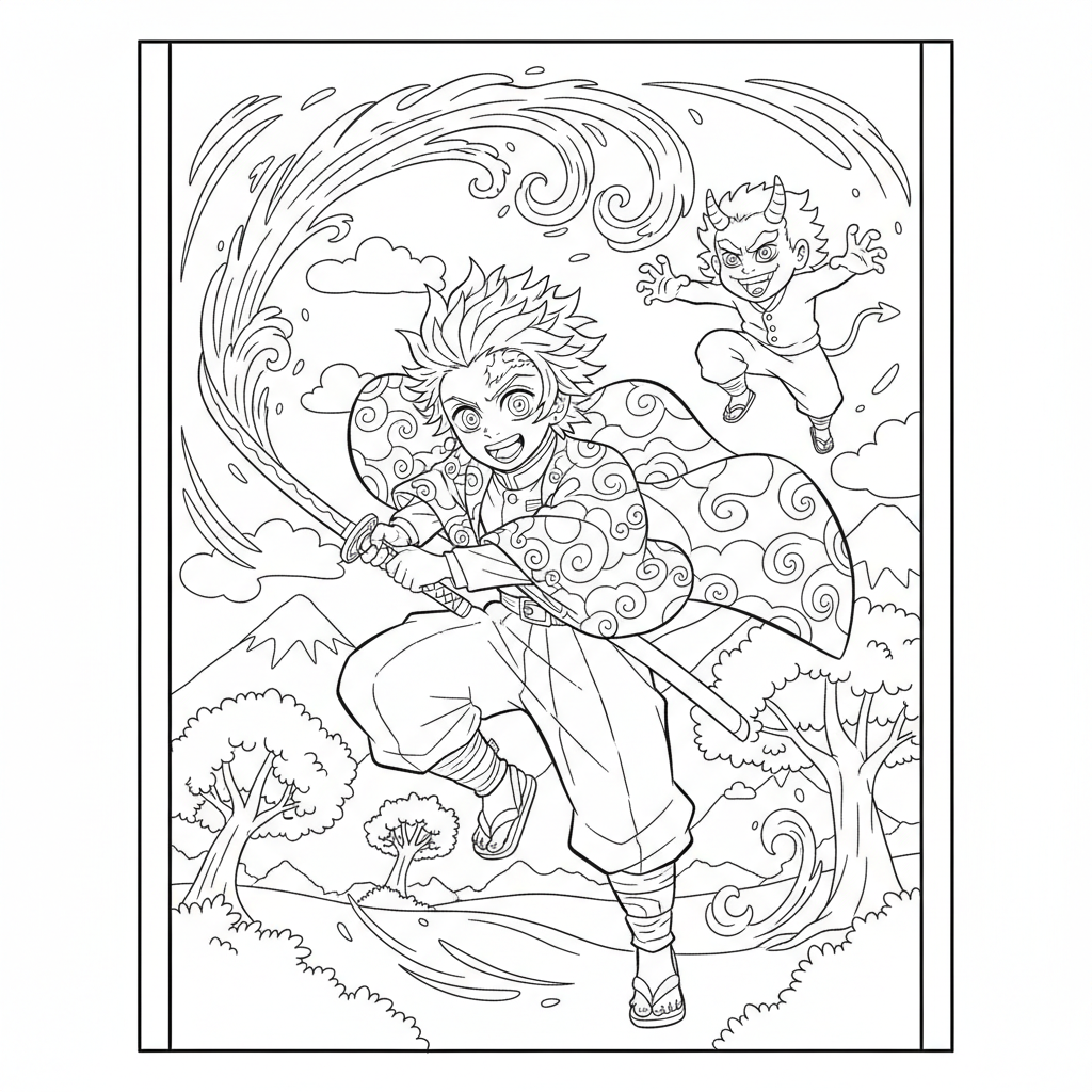 Coloriage coloriage demon slayer 5