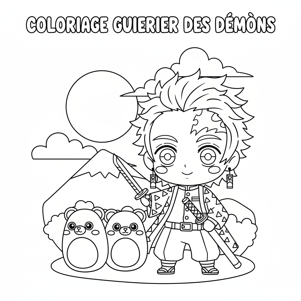 Coloriage coloriage demon slayer à imprimer