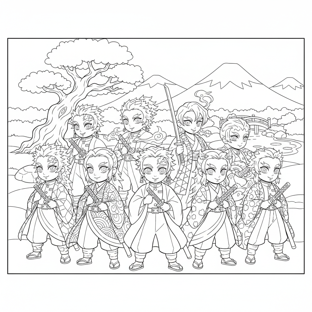 Coloriage coloriage demon slayer pilier 2