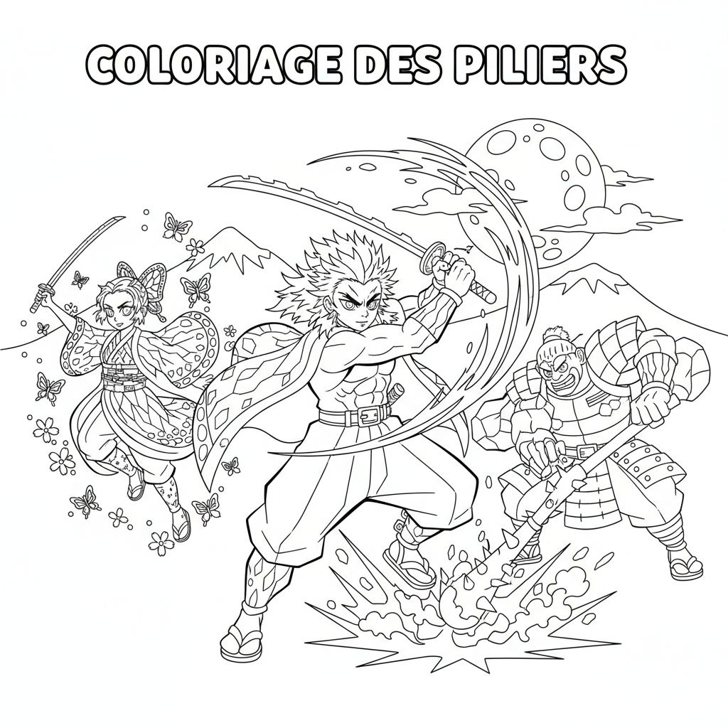 Coloriage coloriage demon slayer pilier 5