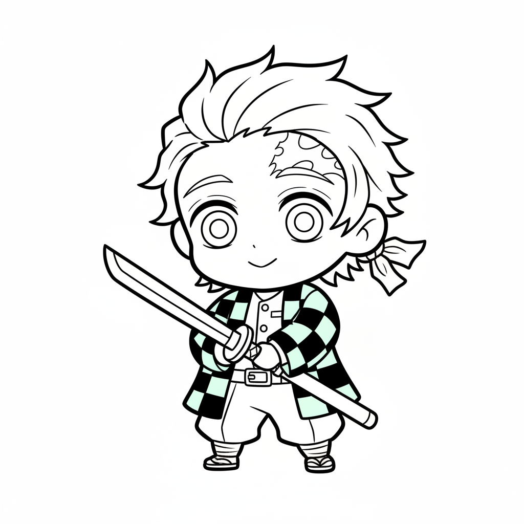 Coloriage coloriage demon slayer tanjiro