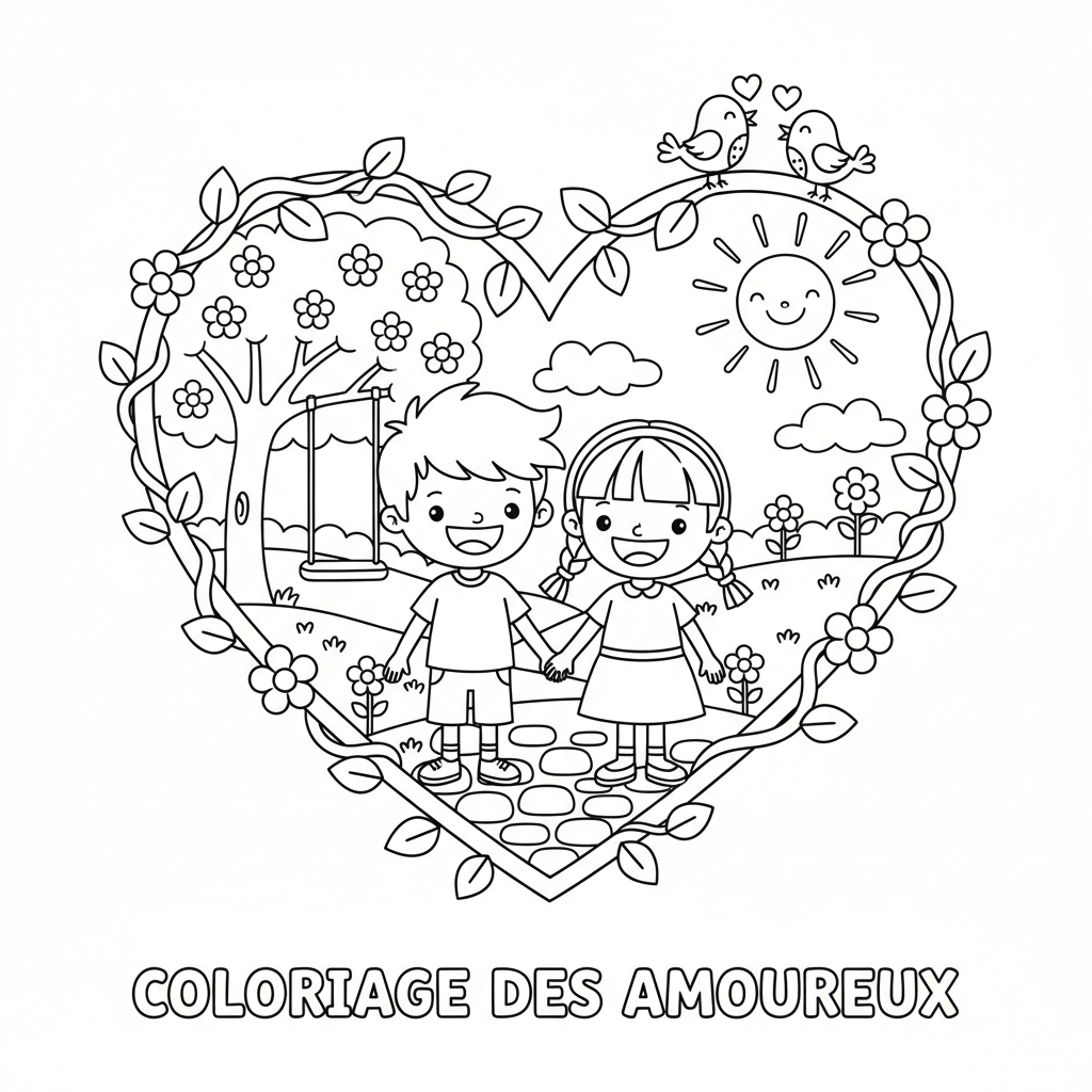 Coloriage coloriage des amoureux 3
