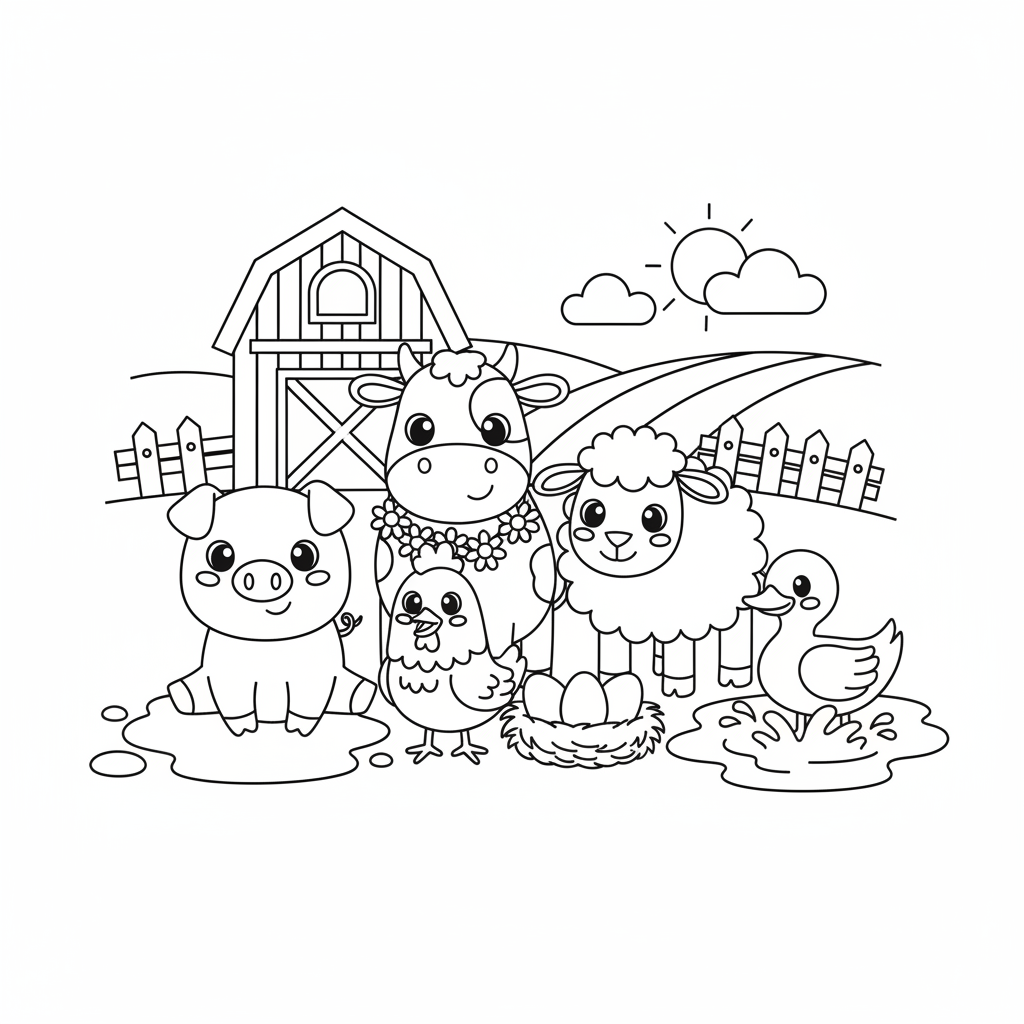 Coloriage Des Animaux De La Ferme à Imprimer Gratuit