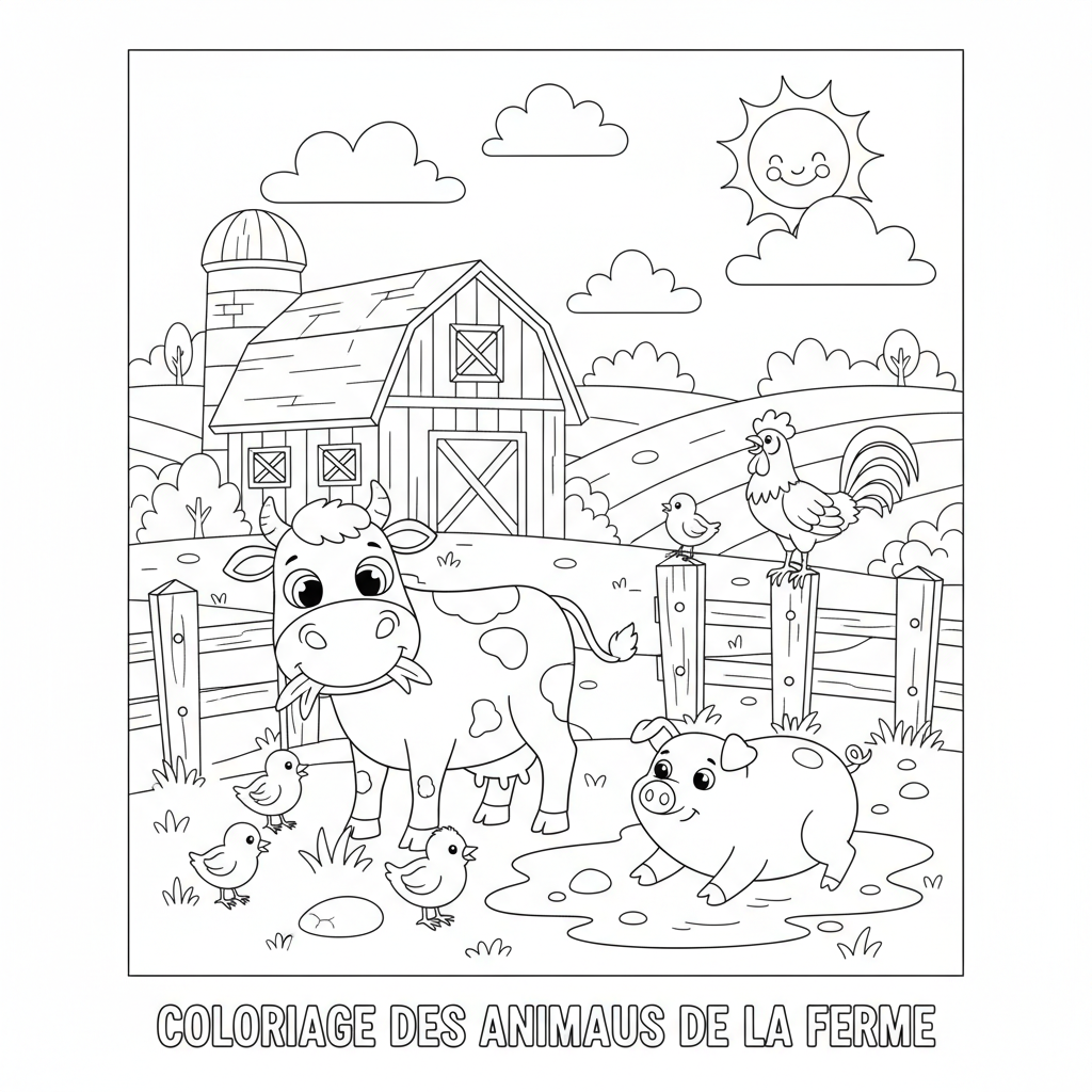 Coloriage coloriage des animaux de la ferme 3