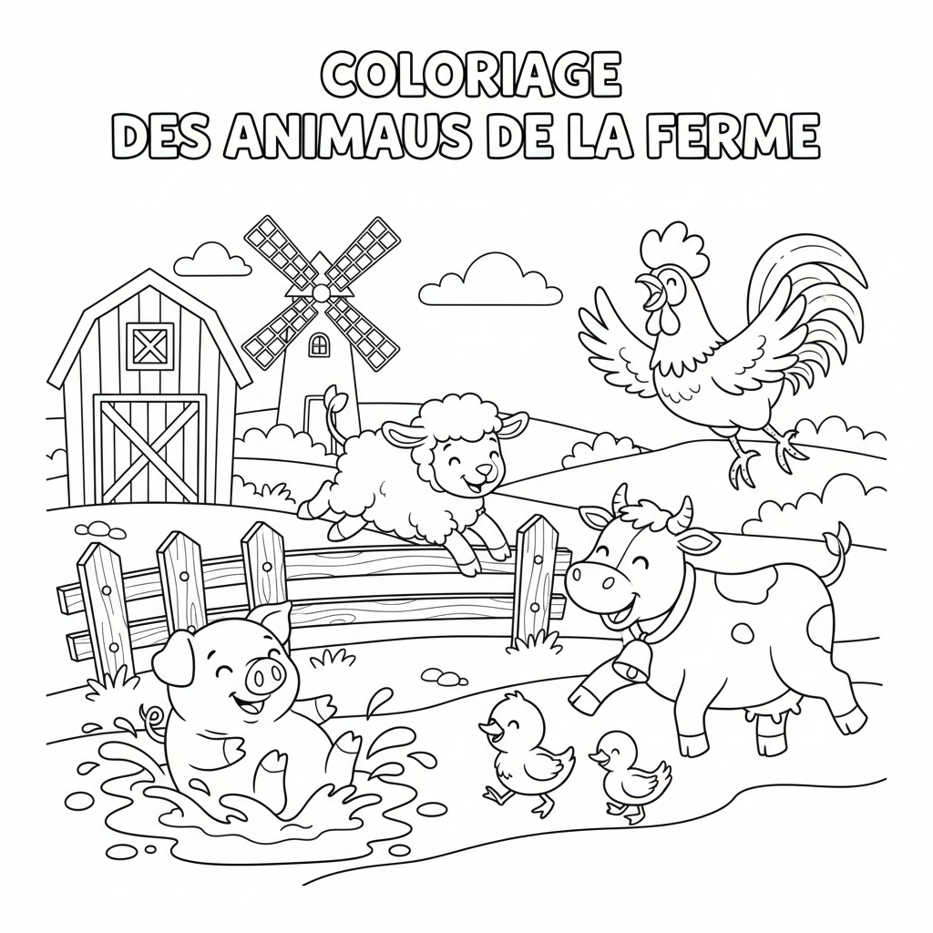 Coloriage coloriage des animaux de la ferme 5