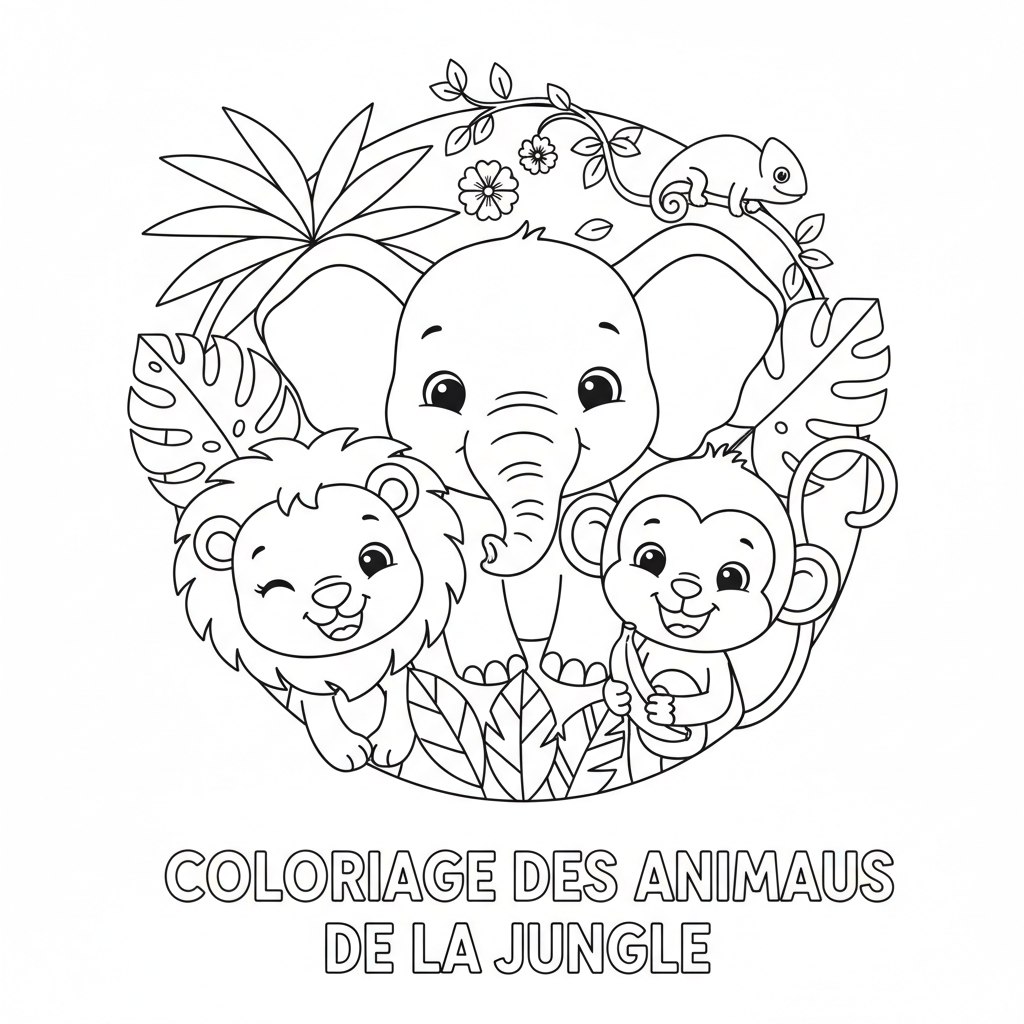 Coloriage coloriage des animaux de la jungle 4