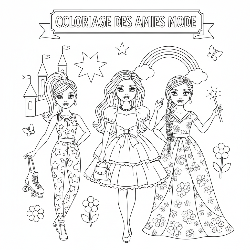 Coloriage coloriage des barbie 2