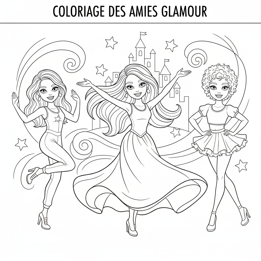 Coloriage coloriage des barbie 5