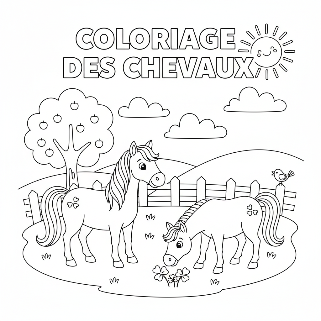 Coloriage coloriage des chevaux 2