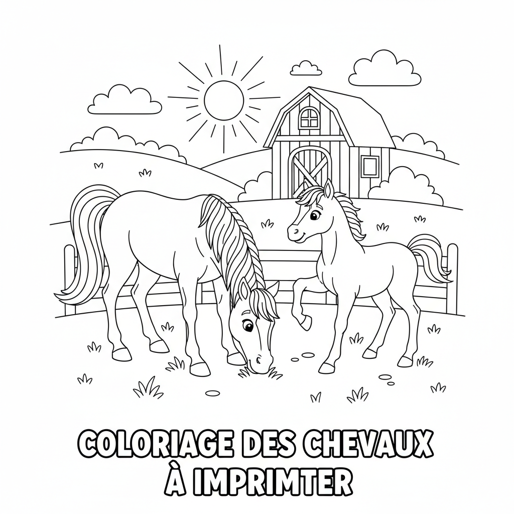 Coloriage coloriage des chevaux a imprimer 2