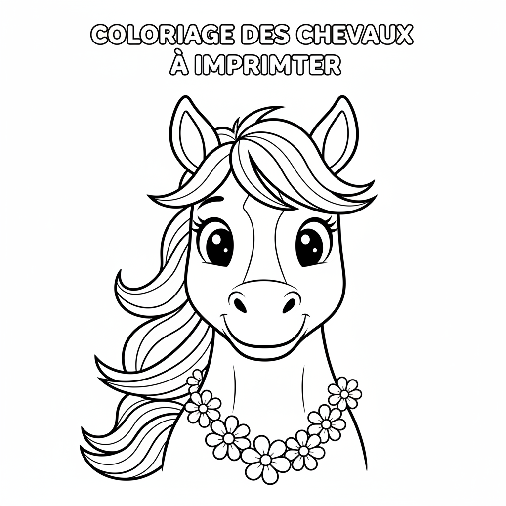 Coloriage coloriage des chevaux a imprimer 4