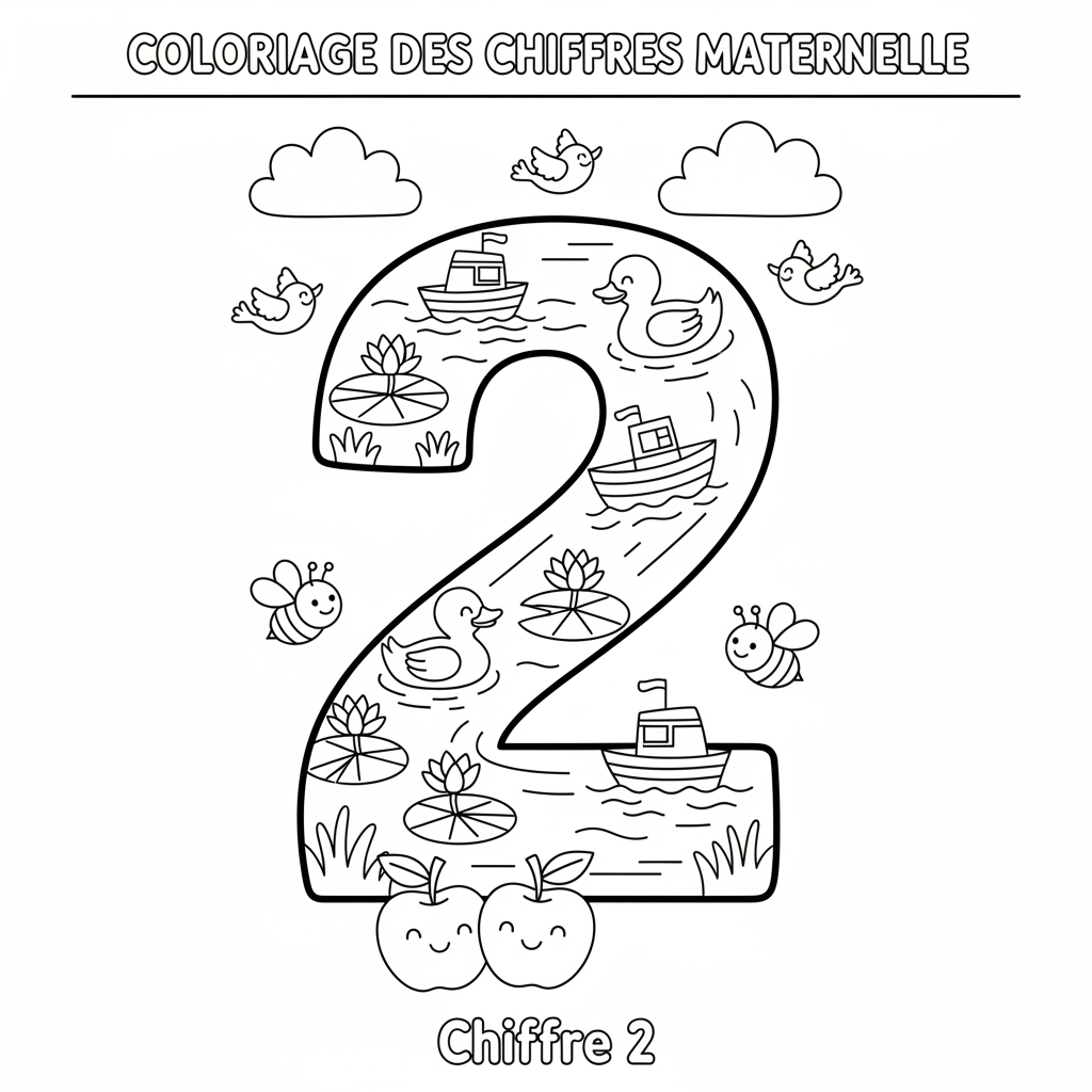 Coloriage coloriage des chiffres maternelle 2