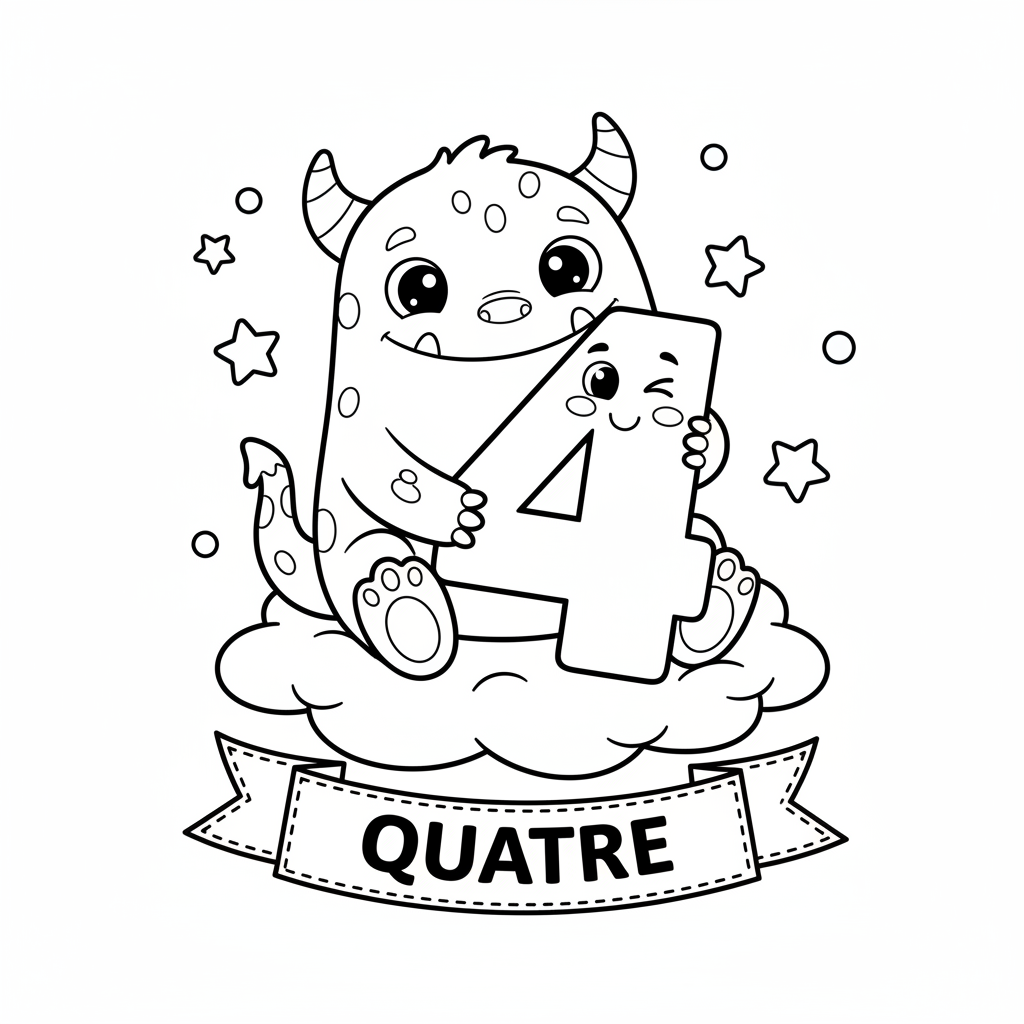 Coloriage coloriage des chiffres maternelle 4