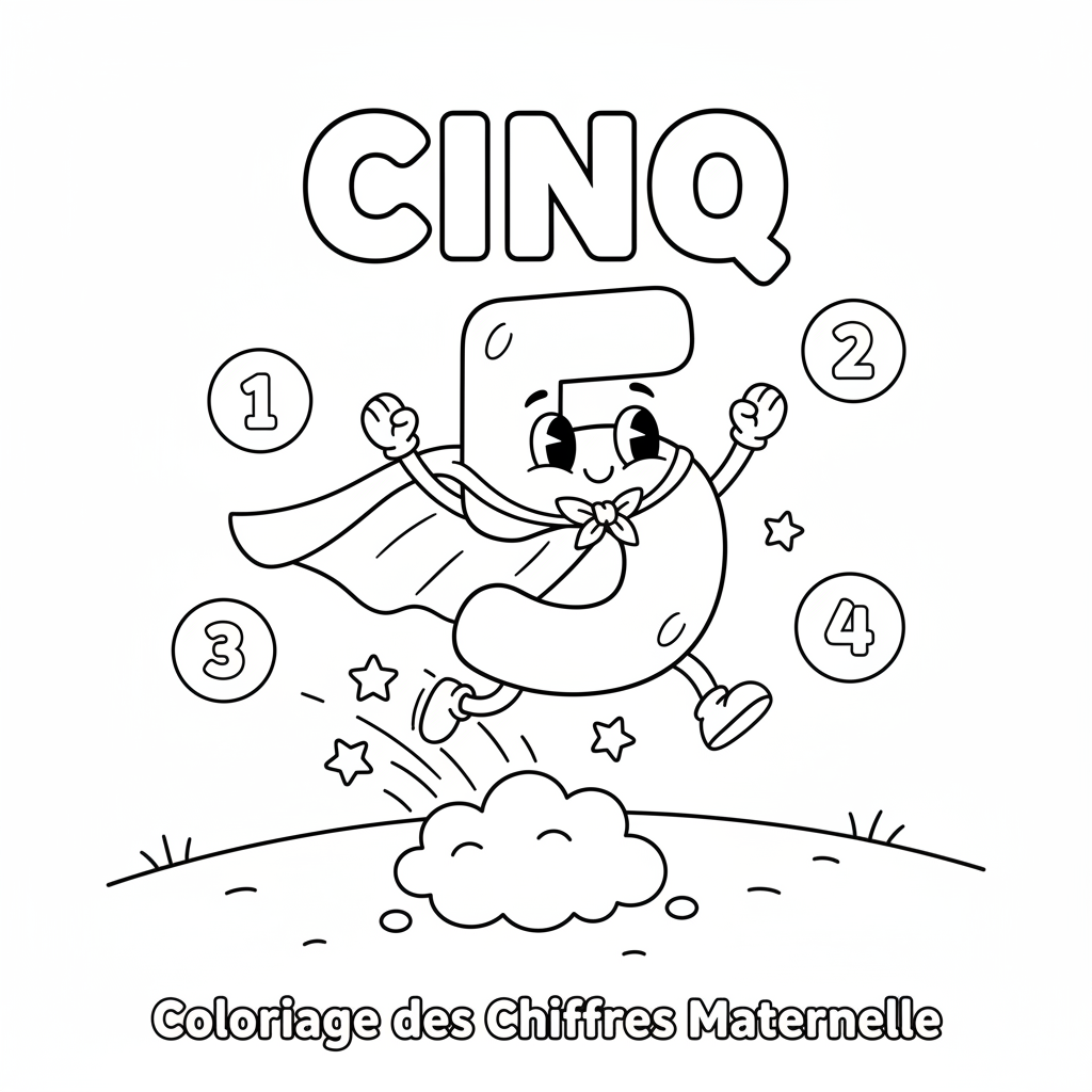 Coloriage coloriage des chiffres maternelle 5