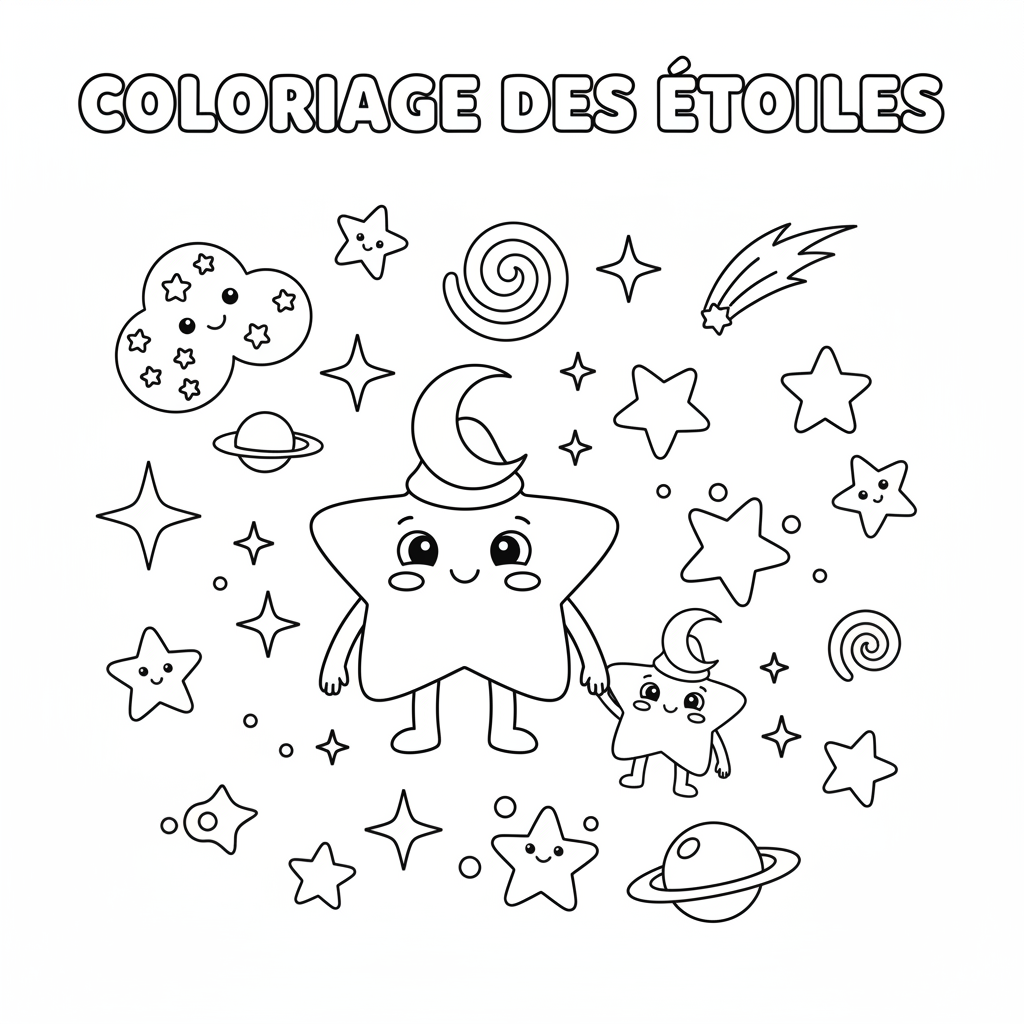 Coloriage coloriage des etoiles 2