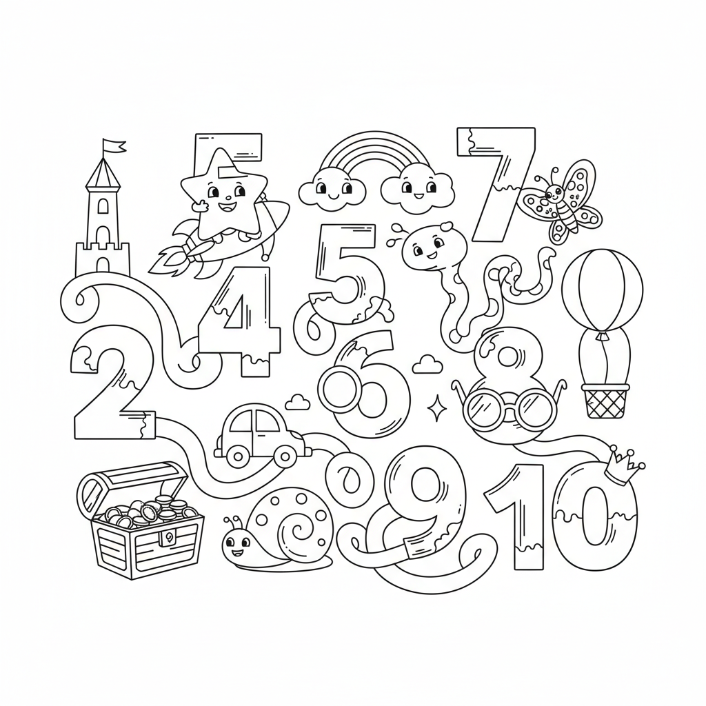 Coloriage coloriage des nombres 2