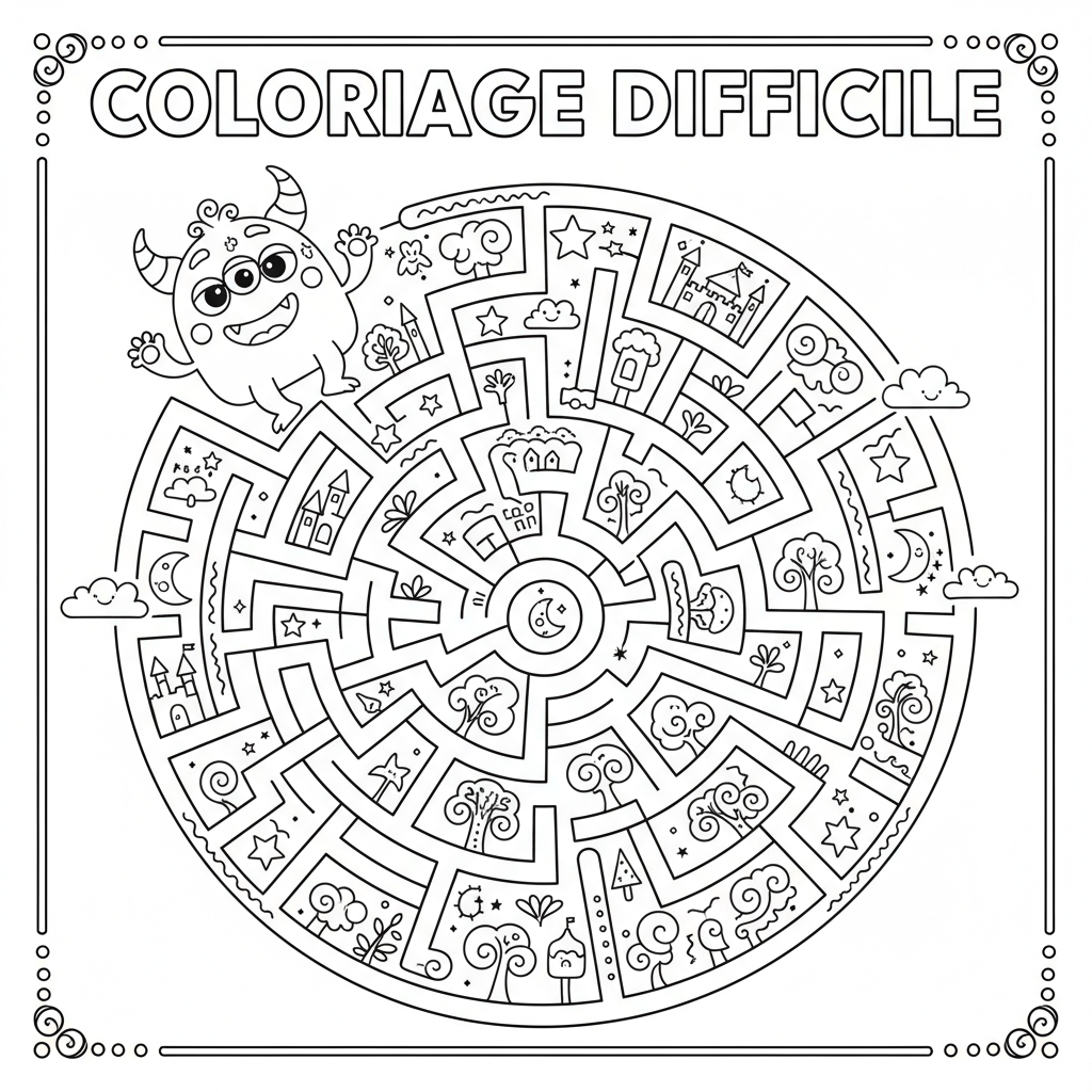Coloriage coloriage difficile