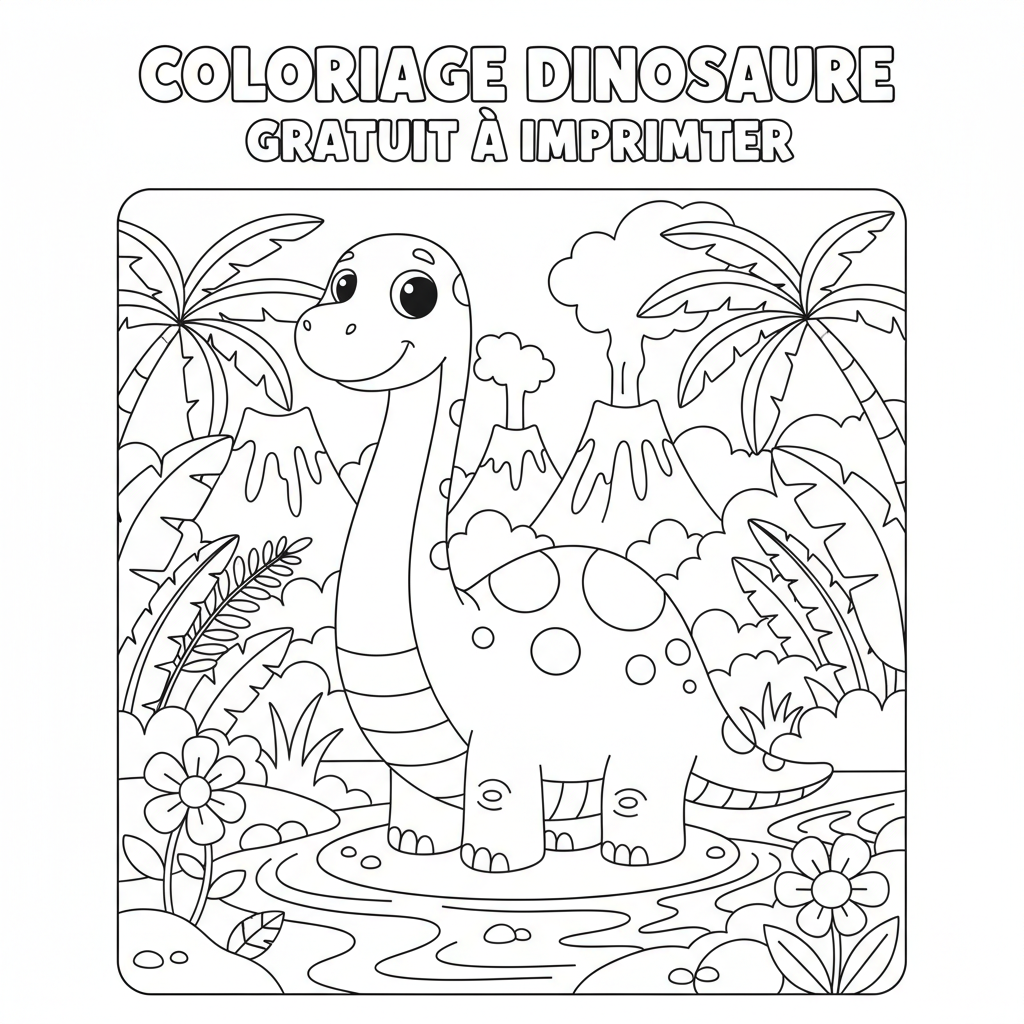 Coloriage coloriage dinosaure à imprimer gratuit 2