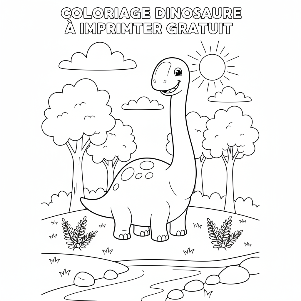 Coloriage coloriage dinosaure à imprimer gratuit 3