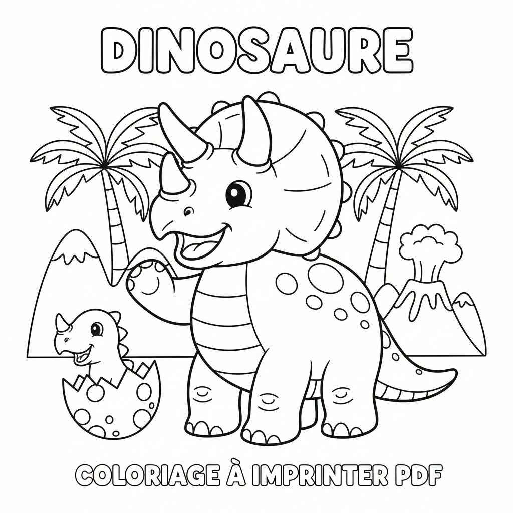 Coloriage coloriage dinosaure à imprimer pdf 2