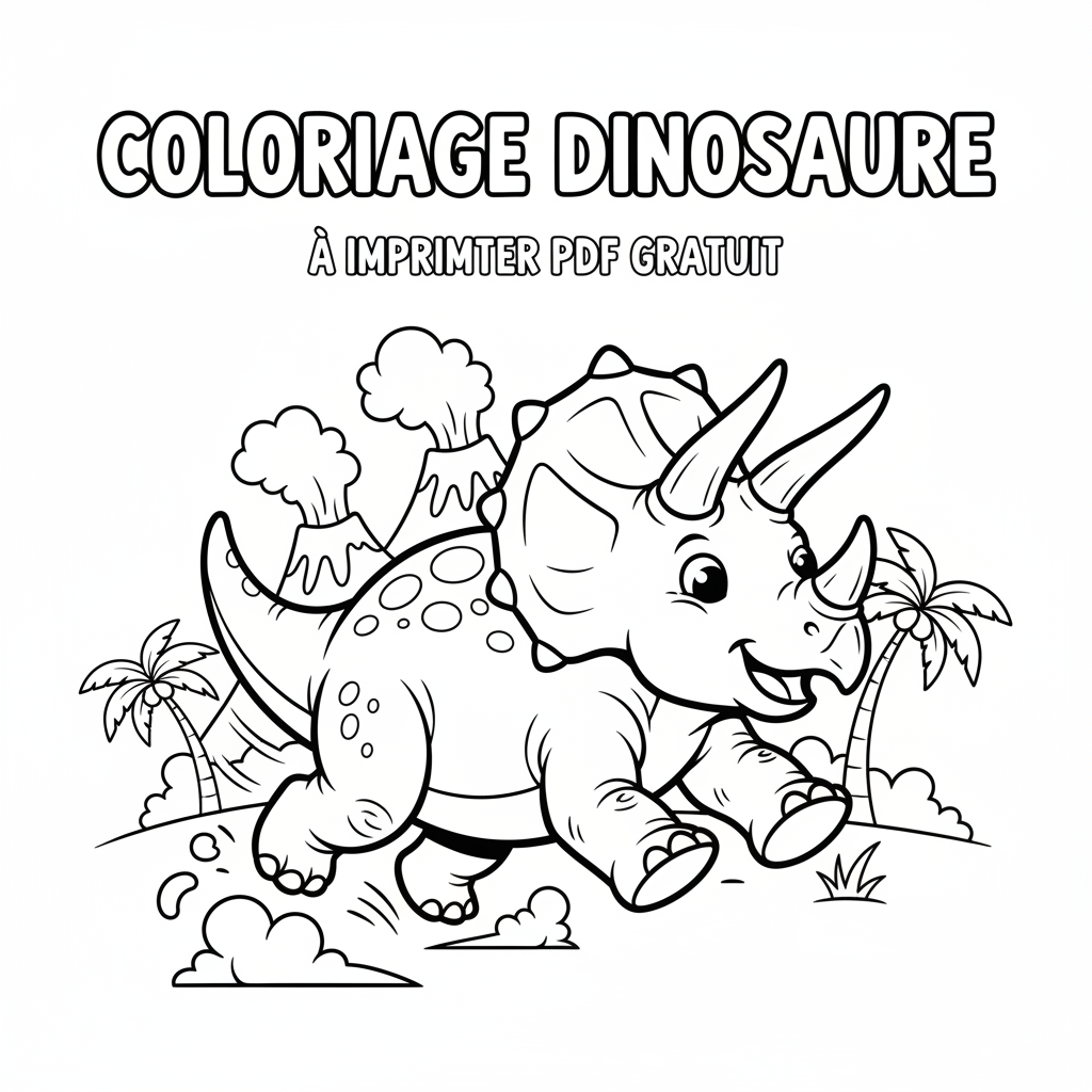 Coloriage coloriage dinosaure à imprimer pdf gratuit 5