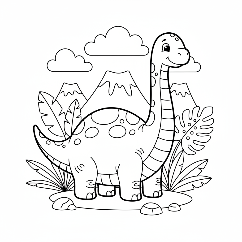 Coloriage coloriage dinosaure facile 2