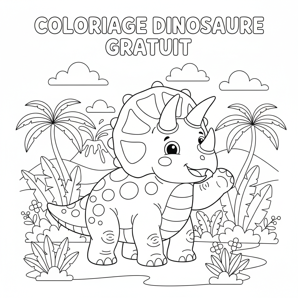 Coloriage coloriage dinosaure gratuit 2