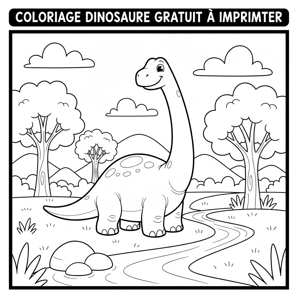 Coloriage coloriage dinosaure gratuit à imprimer 3