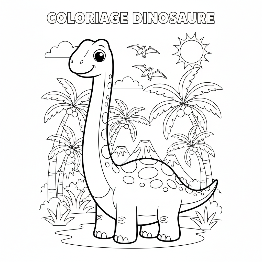 Coloriage coloriage dinosaure imprimer 2