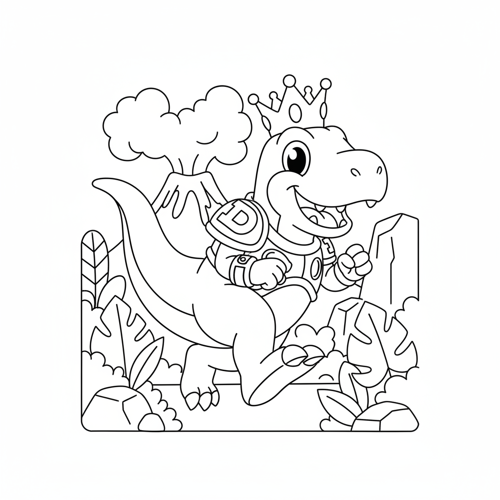 Coloriage coloriage dinosaure king 5