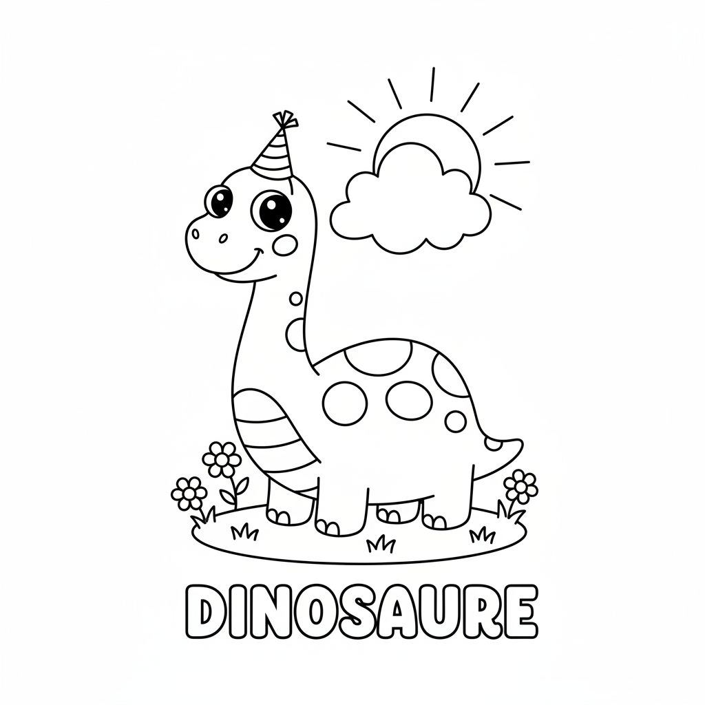 Coloriage coloriage dinosaure mignon
