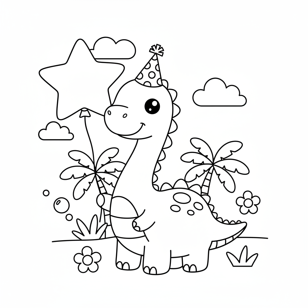 Coloriage coloriage dinosaure mignon 2