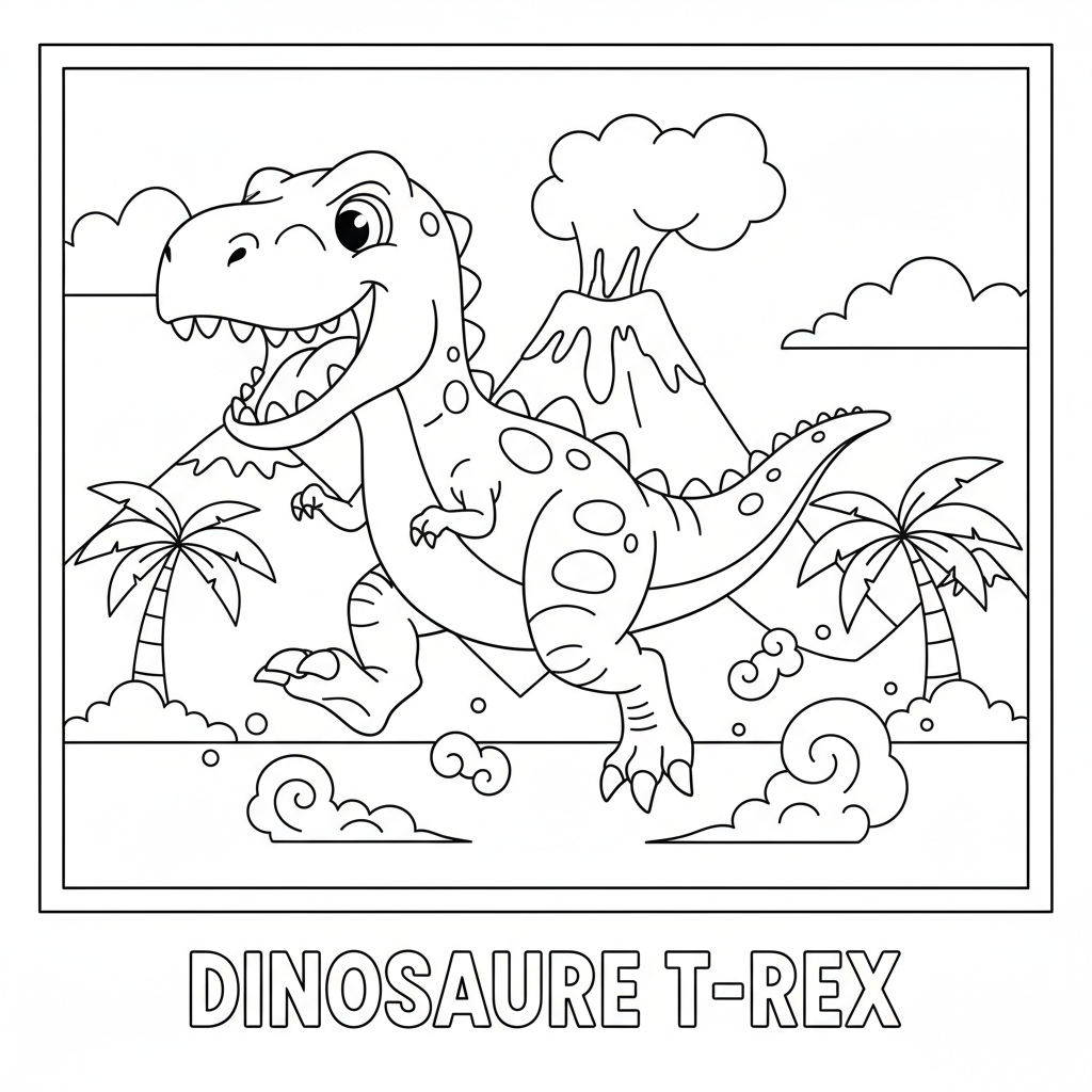 Coloriage coloriage dinosaure trex 5