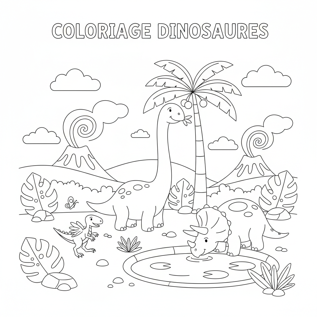 Coloriage coloriage dinosaures 3