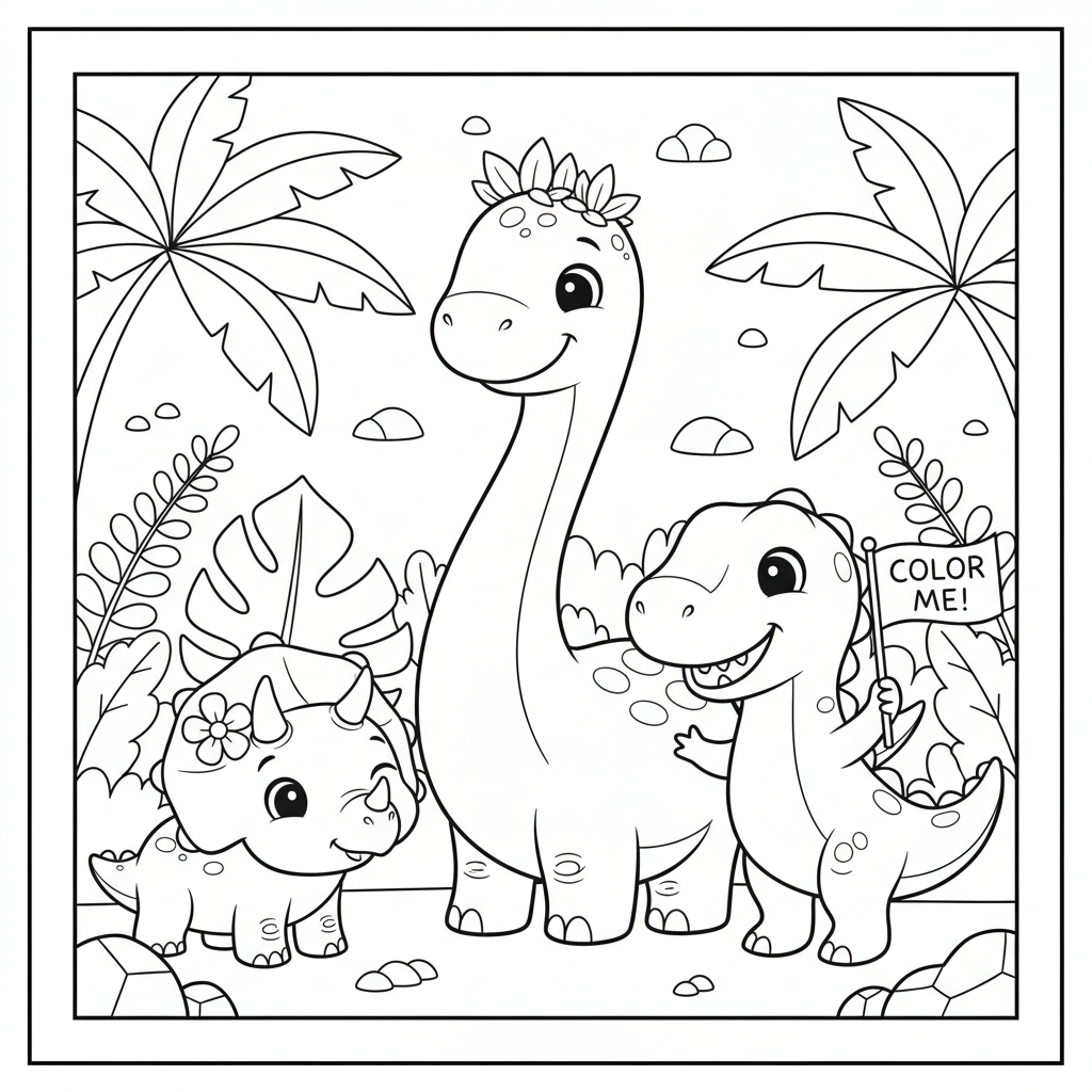 Coloriage coloriage dinosaures 4