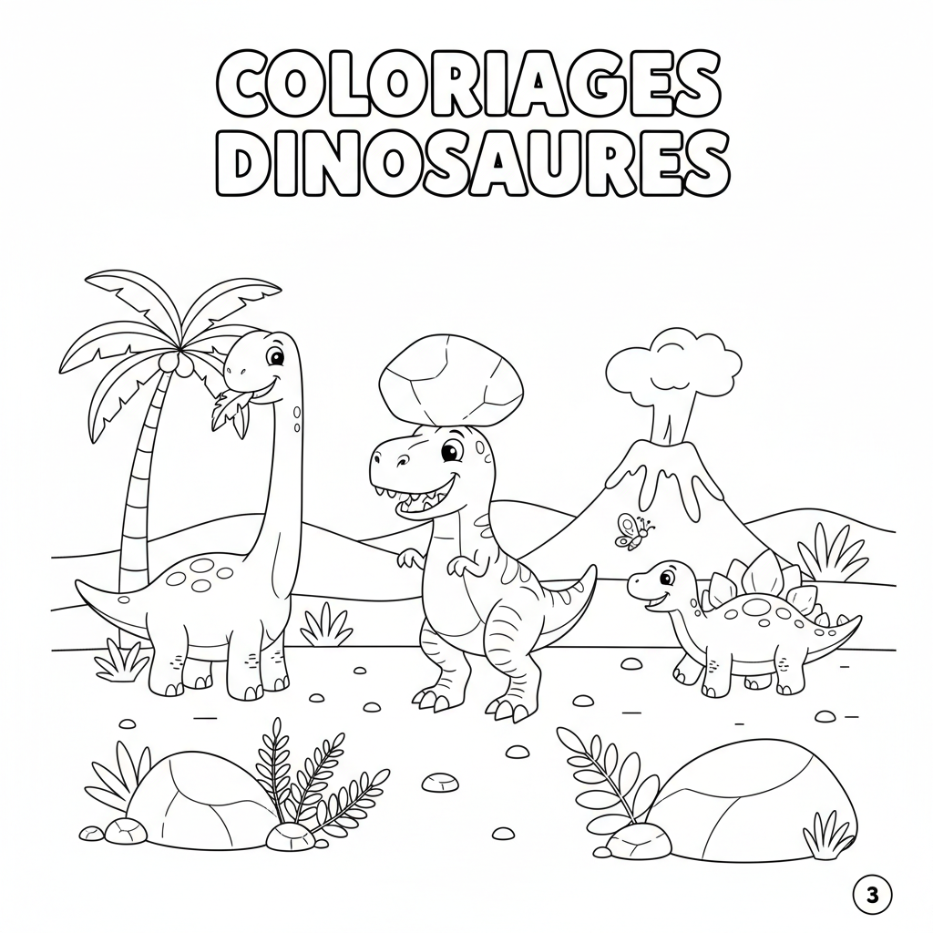 Coloriage coloriage dinosaures à imprimer 3