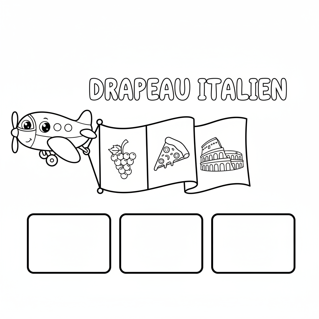 Coloriage coloriage drapeau italien