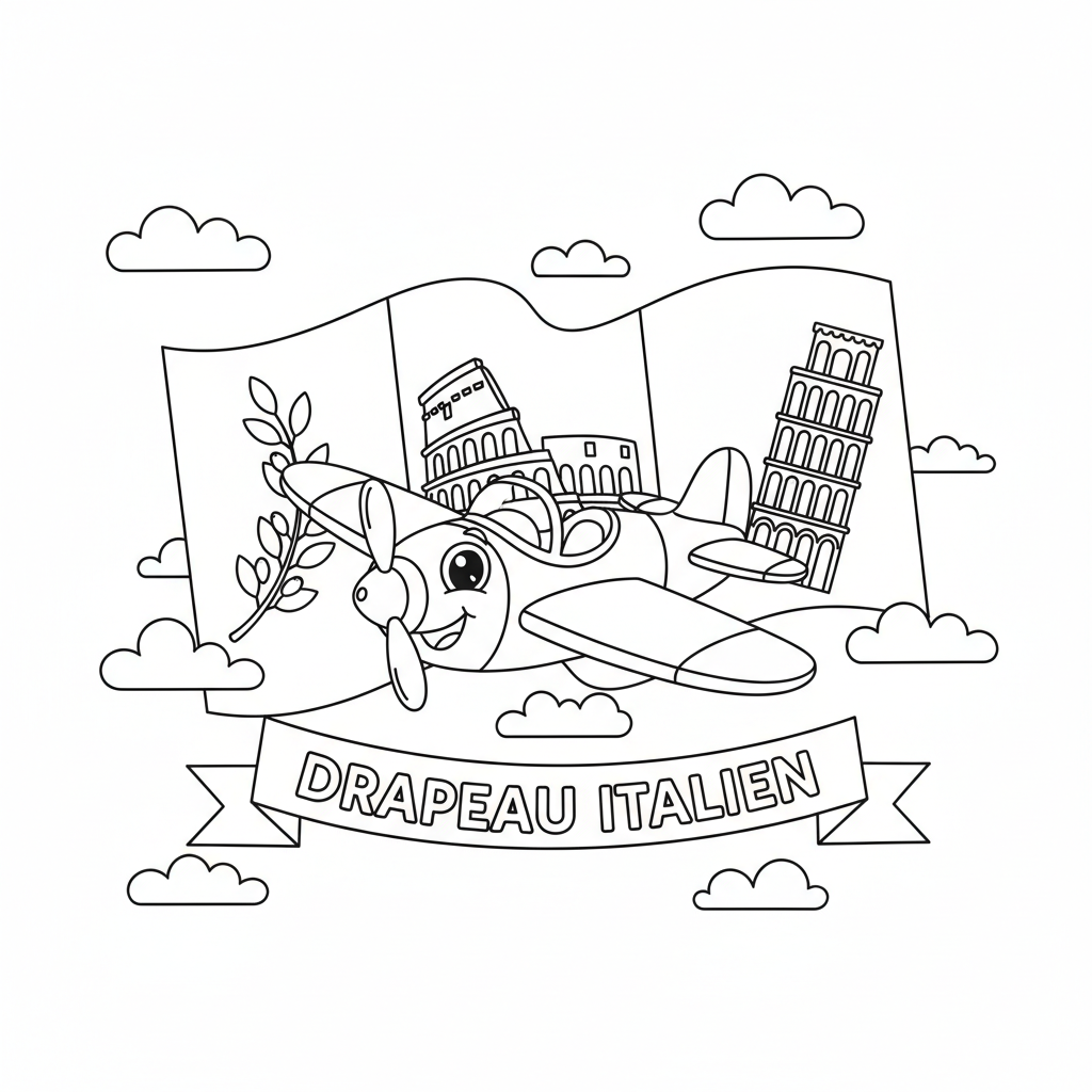Coloriage coloriage drapeau italien 2